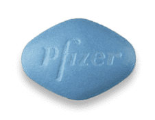 A picture of a Viagra pill.