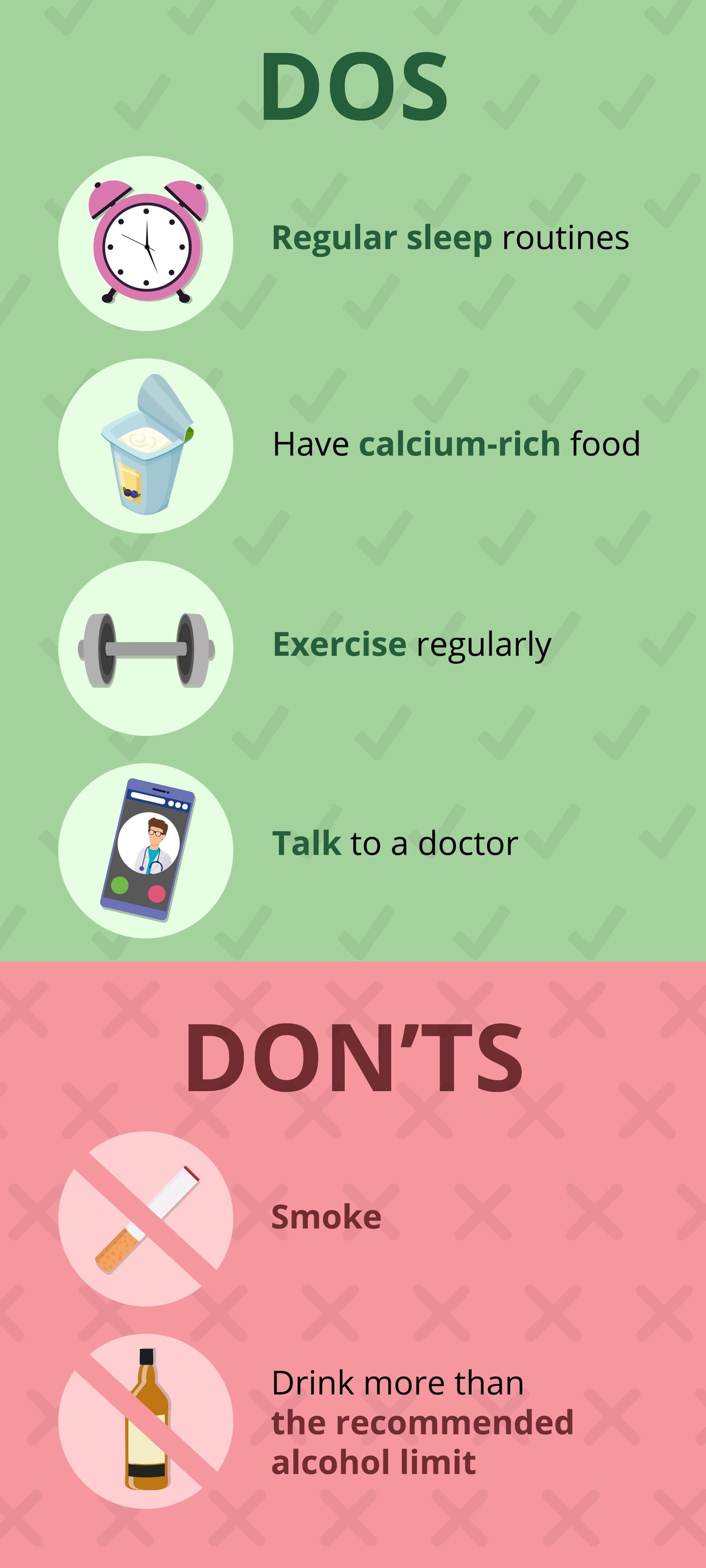 Dos and don'ts during the menopause