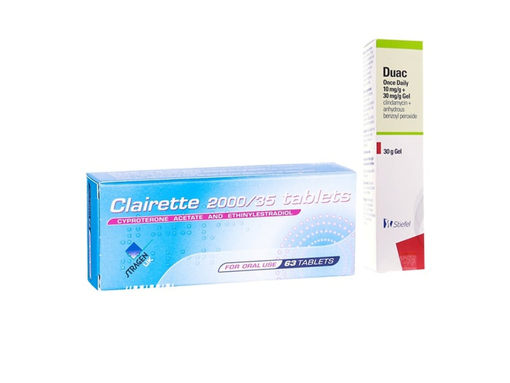 Co-cyprindiol and Duac gel acne treatment