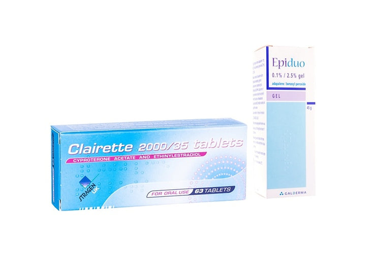 Co-cyprindiol and Epiduo gel acne treatment